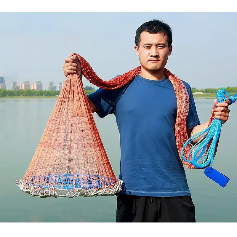 

Landing Net Fish Cast Net Fishing with Sinkers Netting Bag Fishing Tools Saltwater Fishing Catching Releasing Net Freshwater