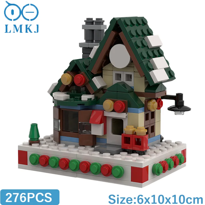 

MOC City Mini Winter Post Office Building Blocks Bricks Architecture House Model Collection Educational Toys For Children Gifts