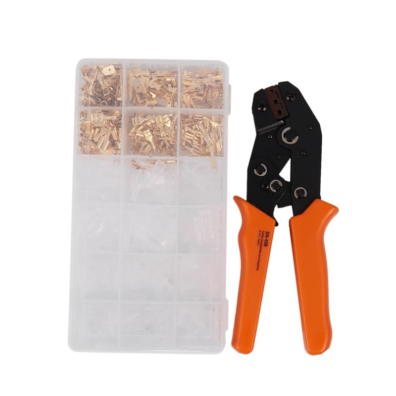 

Sn48b Cold Press Clamp Terminal Clamp Press Tool 601 Pcs Connection Nose Press Clamp Set Female Male Spade Crimp Terminals Sleev