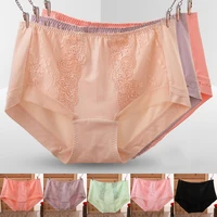 3pcslot lace womens panties sets seamless underwear female silk briefs underpants lady panty woman trim mid waist lingerie
