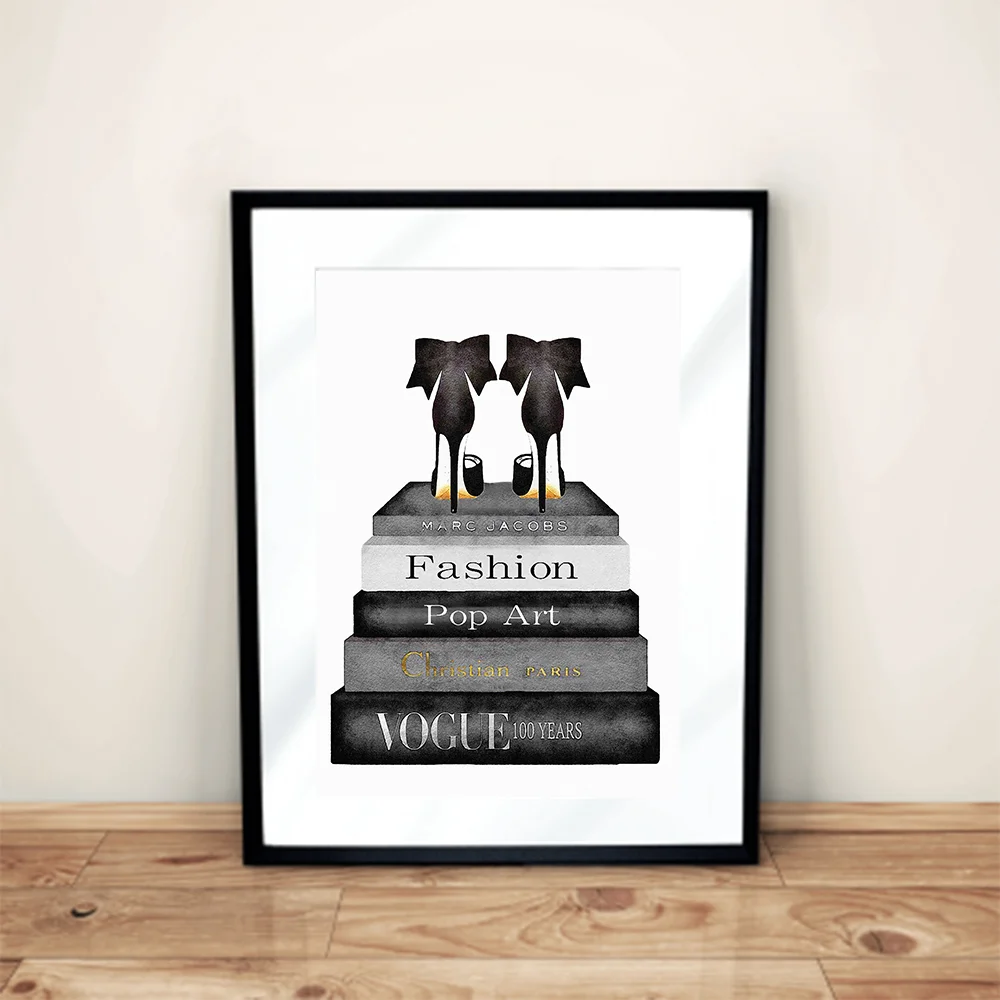 Фото принты для домашнего декора стены искусства холст картина салон моды книги