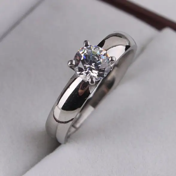 

Обручальные кольца серебряного цвета CZ Циркон Кольца 316L нержавеющая сталь палец кольцо для женщин ювелирные изделия оптом
