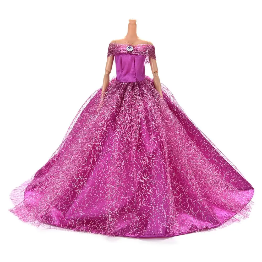

Colorful Dolls Accessories Dress Handmake Wedding Princess Dress Elegant Clothing Gown For Girl Doll Party Dress