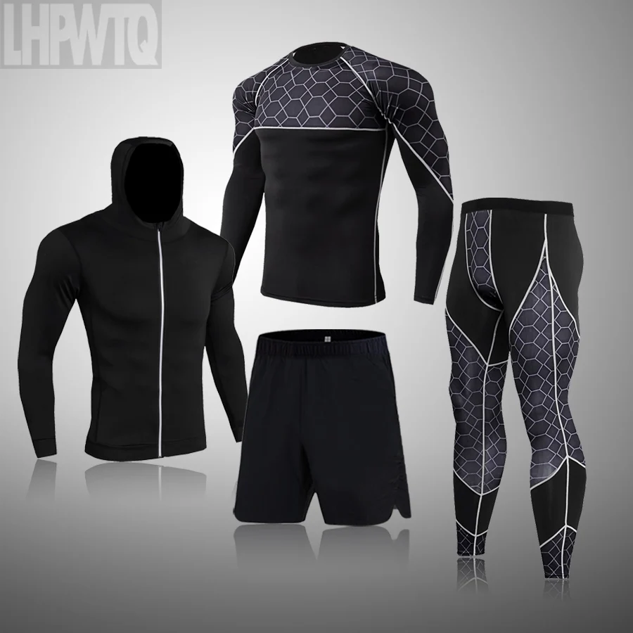 4 шт./компл. Мужская одежда для спортивного зала Компрессионные Мужские