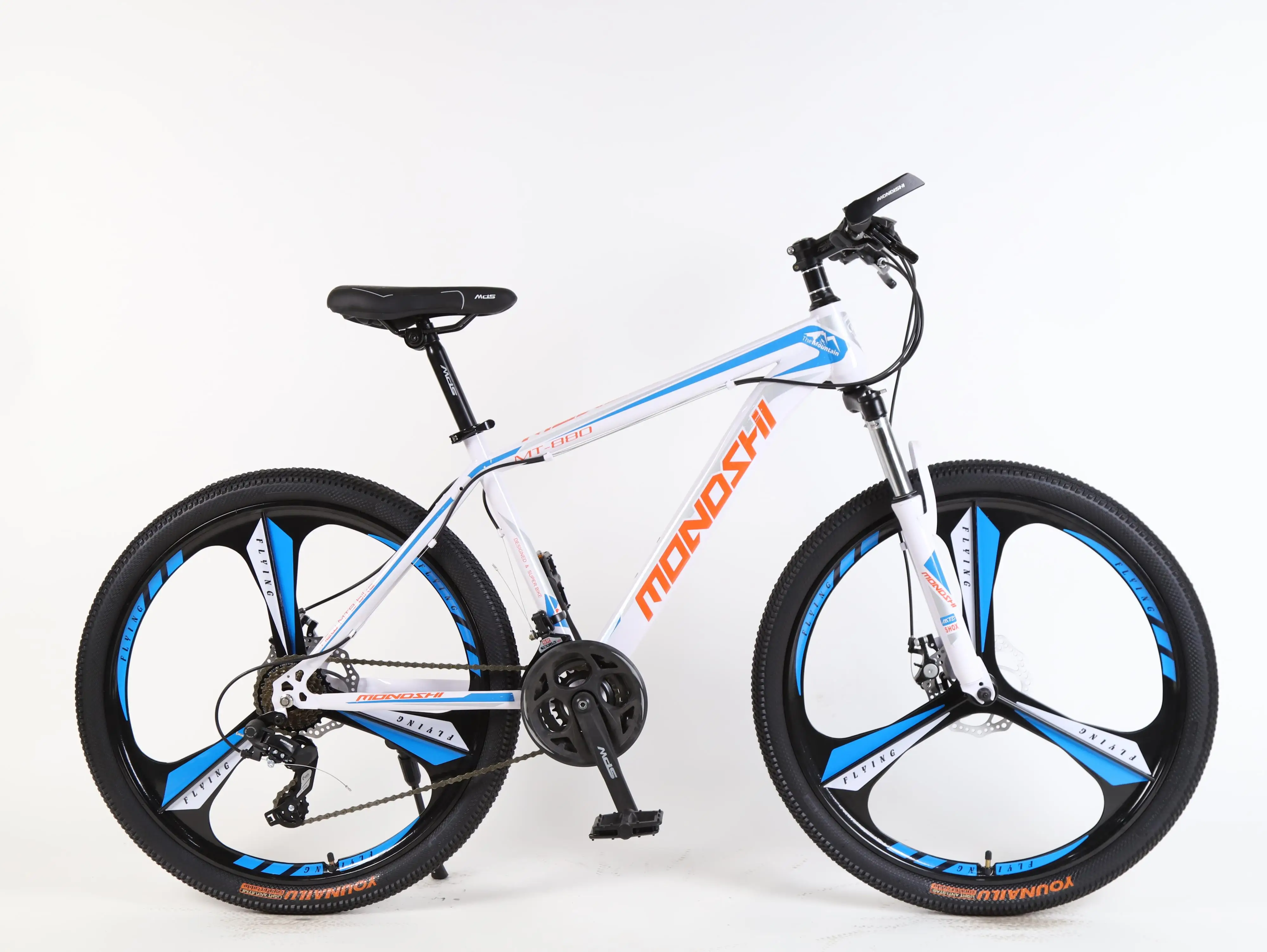Белый MONDSHI26-inch горный велосипед 24 скорости дисковый тормоз рамка алюминиевого сплава амортизирующие передняя вилка - Цвет: Белый