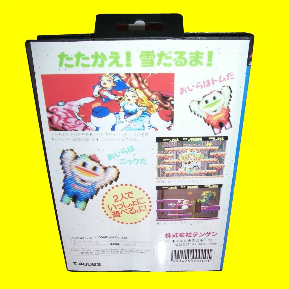 Снежные броши. Nick &amp Tom с коробкой и руководством 16-битная игровая карта MD для Sega