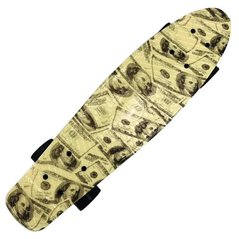 Пластиковый скейтборд с одной наклонной декой на четырех колесах высокой эластичности PU 22 дюйма "Small Fish Board" для молодежных аксессуаров.