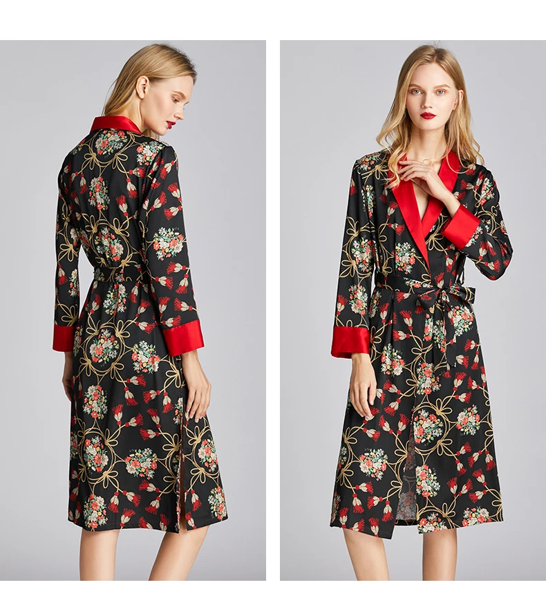 

Kwyaster Свадебный халат в китайском стиле для невесты винтажная ночная рубашка с цветочным принтом женская одежда для сна элегантная Домашняя...