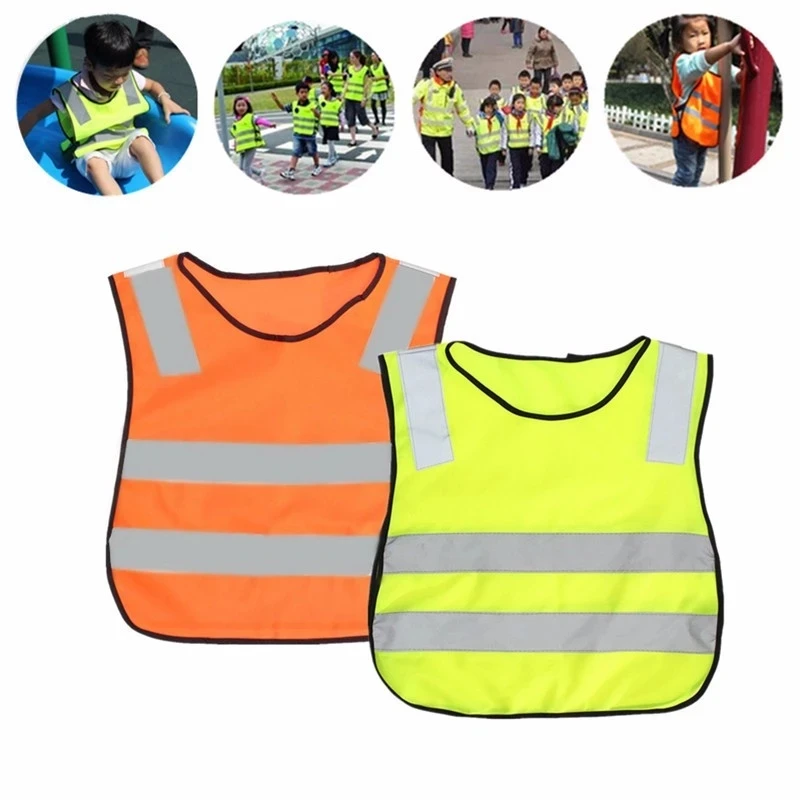 Безопасность для детей, жилеты с высокой видимостью для дорожного движения, Детские светоотражающие жилеты с отражателем, одежда, куртка, г...