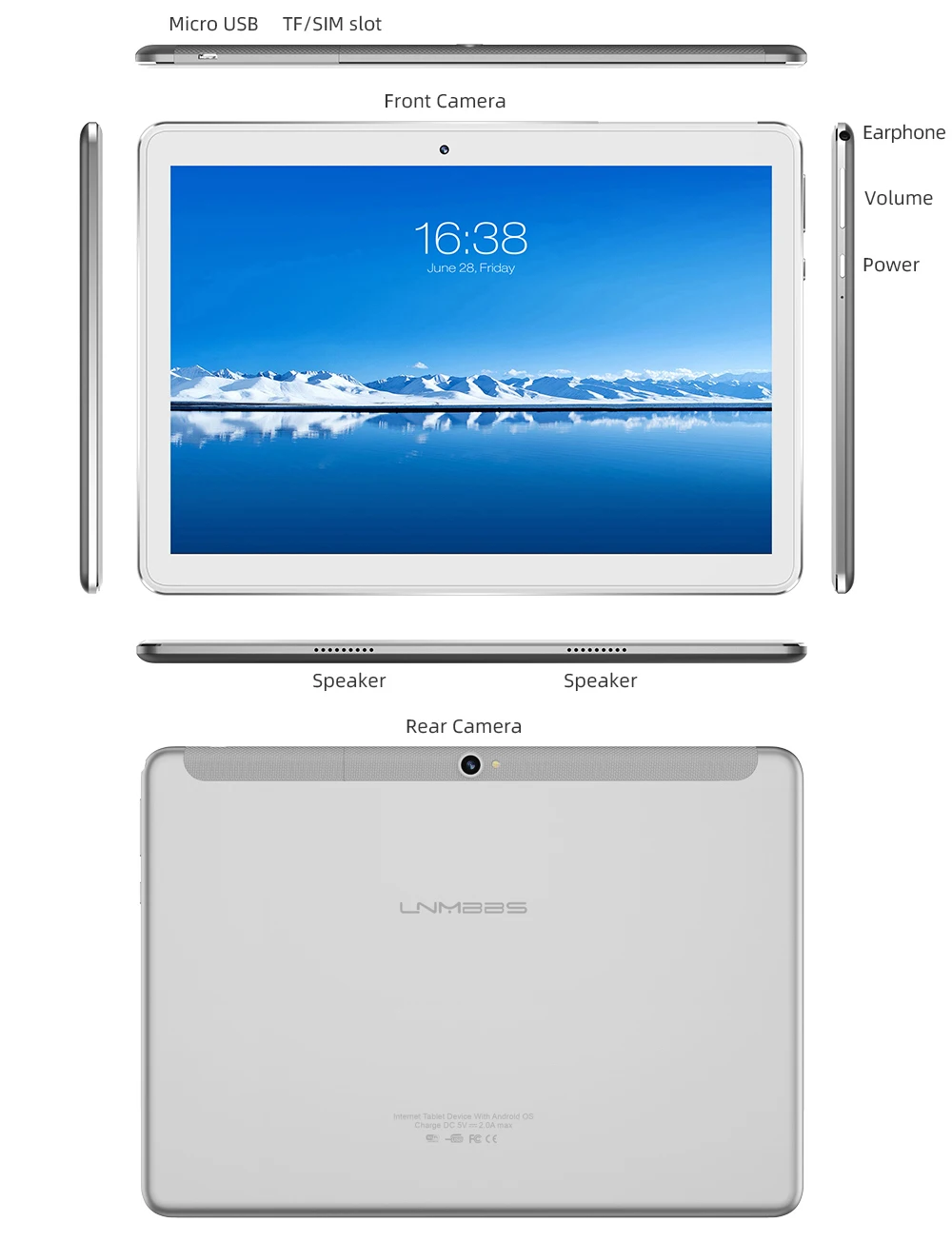 Планшет LNMBBS W109, 10,1 дюймов, 3G/4G, фаблет, планшеты, 4 Гб+ 64 ГБ, 1920*1200, Android 9,0, WiFi, Bluetooth, gps, камеры, sim-карты, планшетный ПК