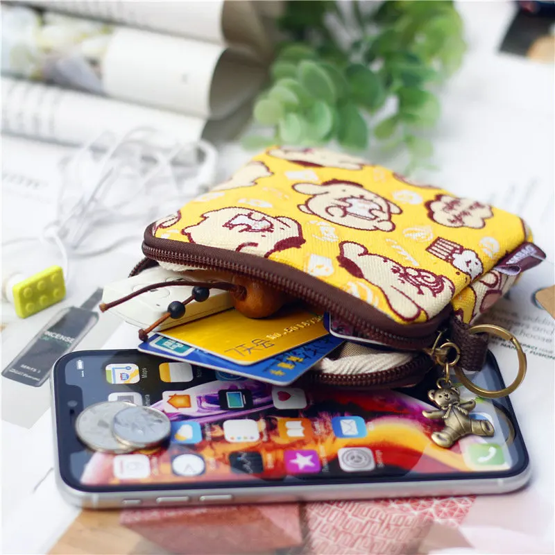 Мини винтажный женский квадратный милый короткий кошелек с кошкой Холщовая