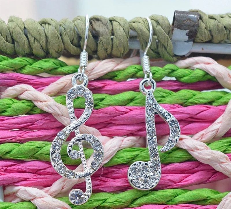 Модный стиль очаровательные серьги элегантная женская музыкальная кнопка