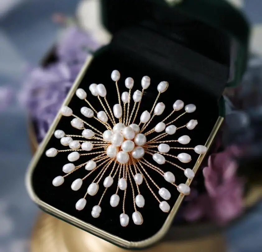 CSxjd роскошный пресноводный жемчуг большая Снежинка Булавка декоративная брошь хиджаб Свадебные булавки ювелирные изделия