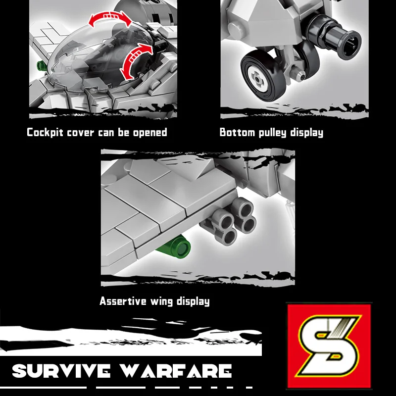 Детский конструктор SY игрушечный самолет модель боевого самолета небо война