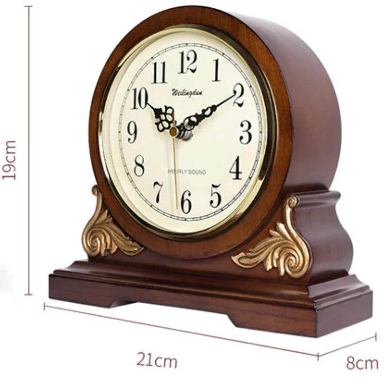 

Hourly chime, with Night Off mode, Westminster Sound Matel Clock, wood case, battery powered, classy home decor, office WF1106