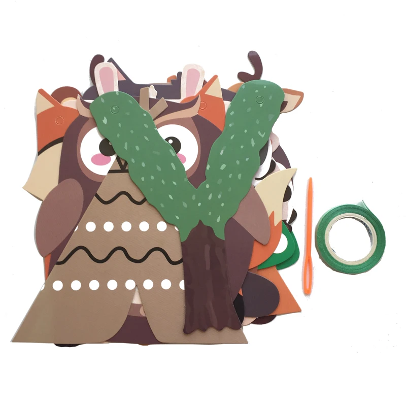 Лесные создания счастливые Баннеры для дня рождения милые животные лес Сова из