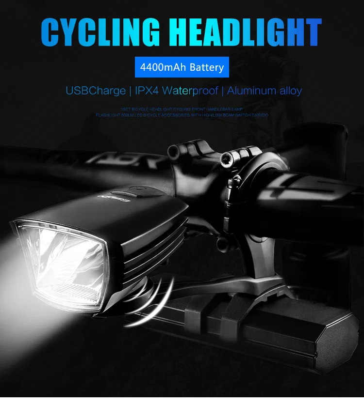 Easydo StVZO Certification Bicycle Light Professional MTB Road Bike Headlight Waterproof USB Charging LED Front Lamp Power Bank