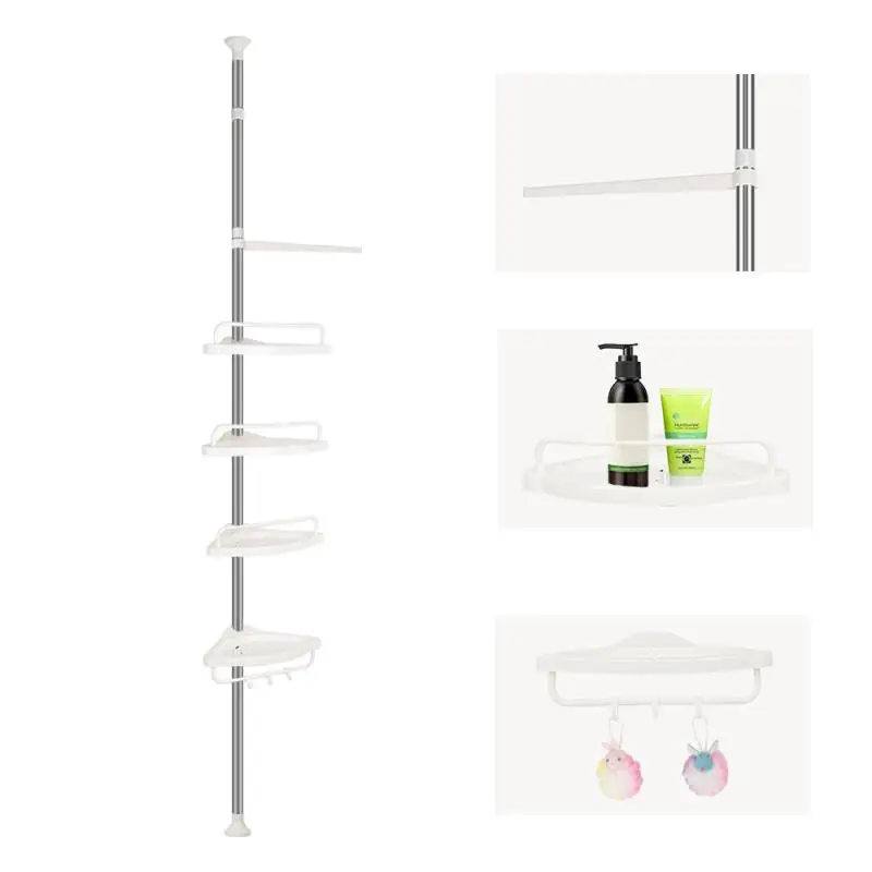 

4-уровневый угловой держатель для хранения, полки для ванной, шампуня, душа, кухни, стеллаж для хранения, органайзер, аксессуары для ванной ко...