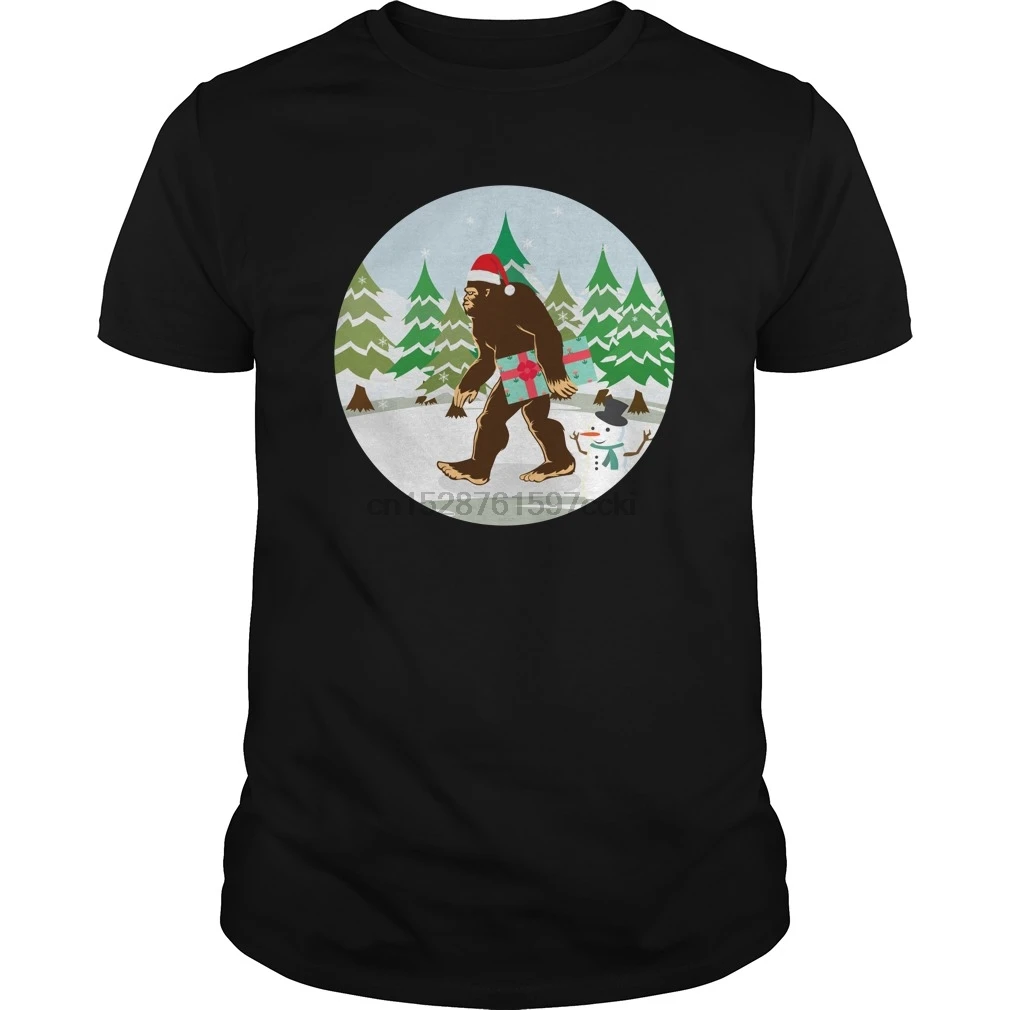 Мужская футболка Bigfoot Рождественская крутая с принтом Футболки|Мужские футболки|