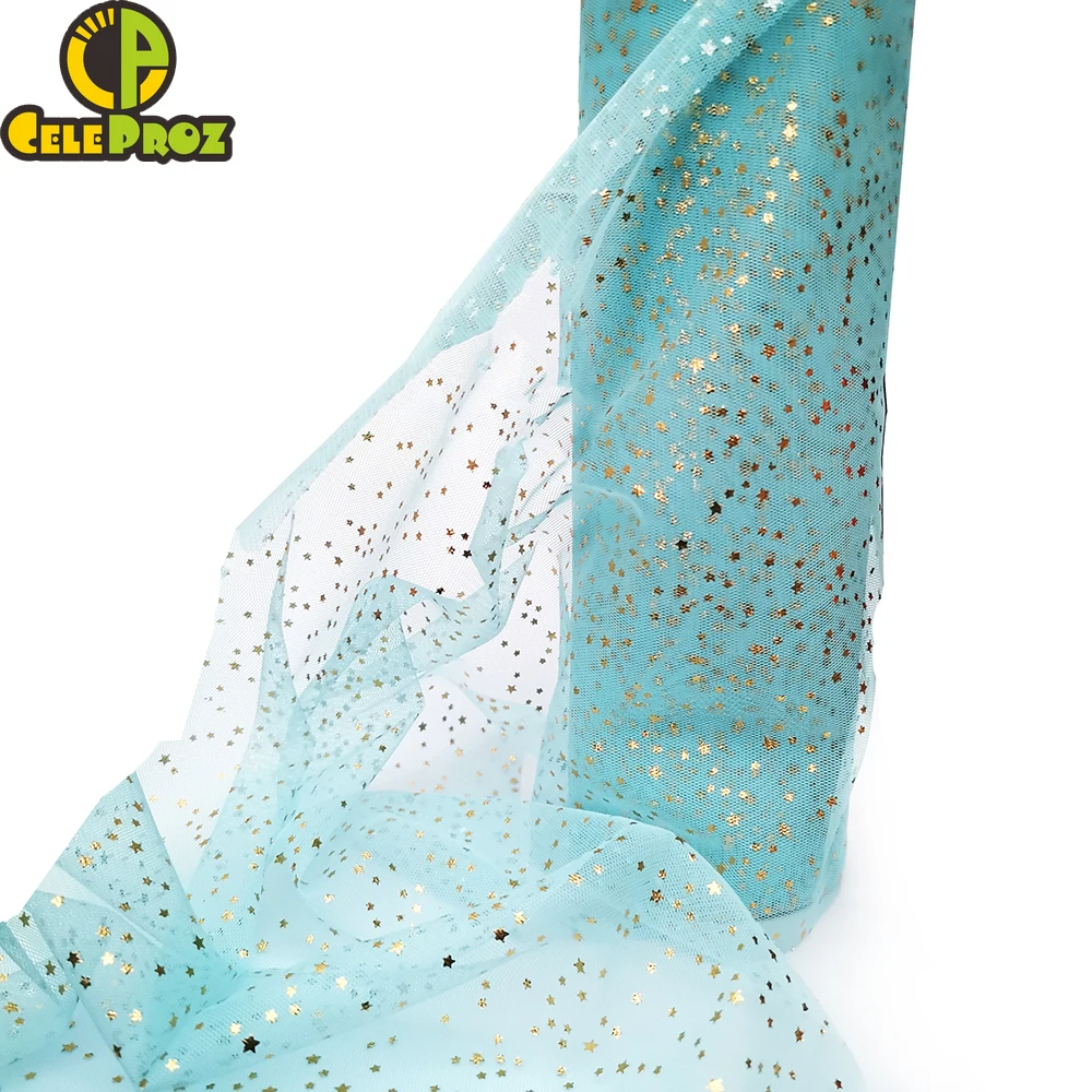 Тюль с золотыми звездами 30 см 10 ярдов | Дом и сад