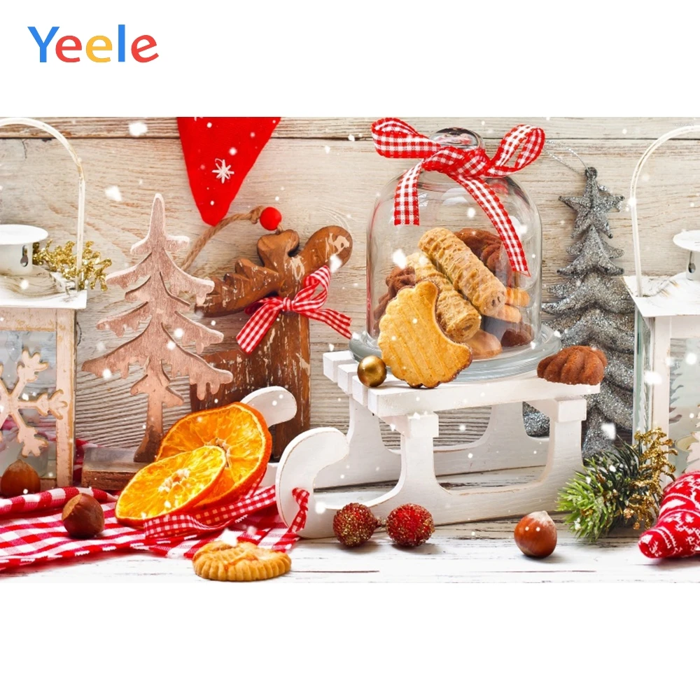 Рождественские фоны Yeele для фотосъемки с изображением печенья саней и