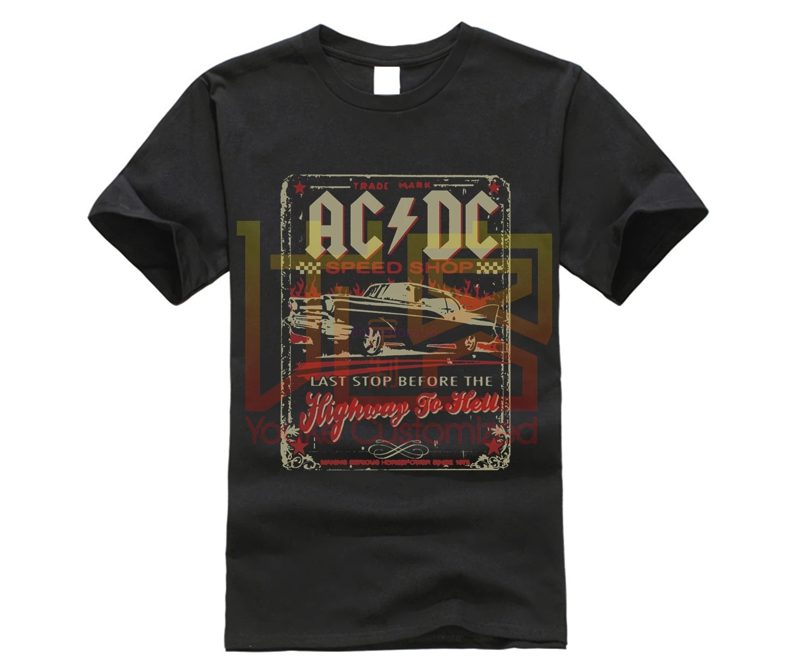 Мужская футболка новый модный бренд футболки от Highway To Hell Speed Shop AC_DC с коротким