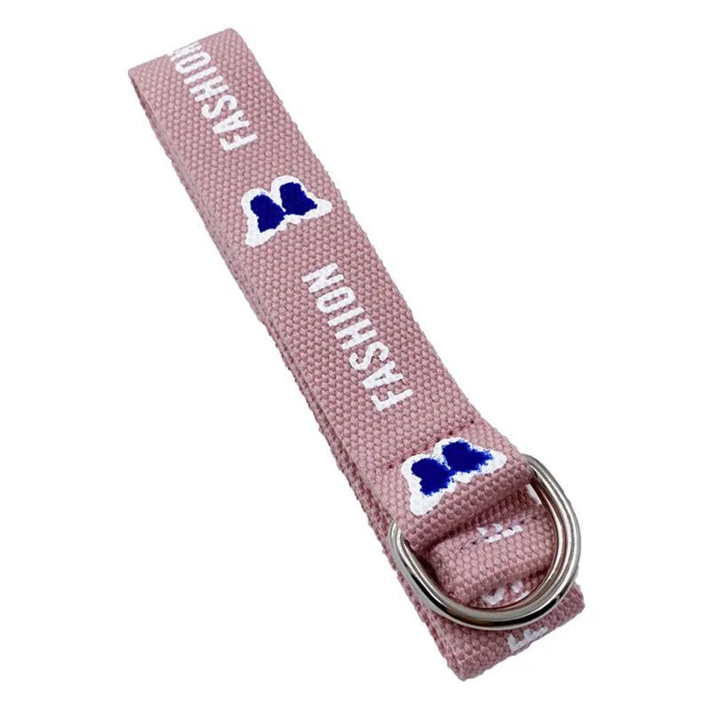 

Metal Buckle Canvas Long Belt for Women Fashion Butterfly Print Female Waist Belt Strap Girls Jeans Waistband ceinture femme