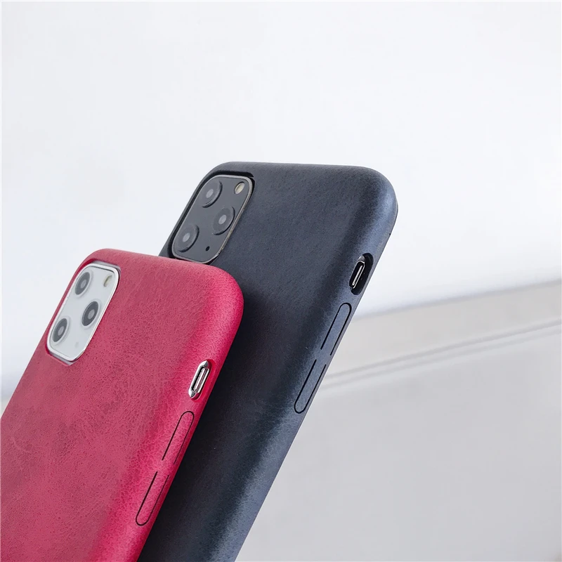 Сверхтонкие чехлы с деревянной текстурой для телефонов iPhone 11 11pro max X XS MAX кожаный