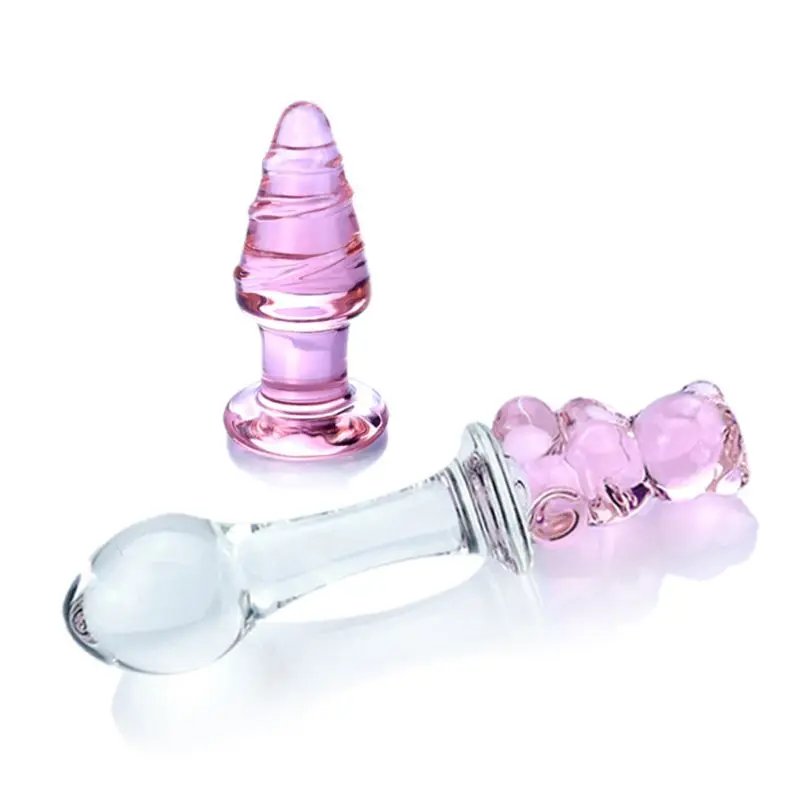 2 Упак. Стеклянный Анальная пробка Массажер для взрослых секс игрушка начинающих
