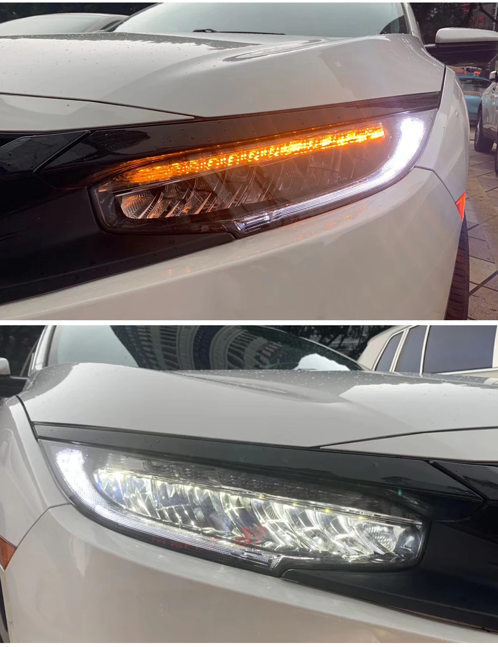 1 пара автомобилей головной светильник для Honda Civic 10th HID светодиодный головной светильник s с движущимися поворота светильник налобный фонарь светодиодный DRL Передняя лампа
