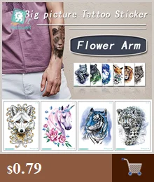 Rocooart Wholesale 10PCS Temporary Tattoo Sticker Robotic Arm and English Letter Design Waterproof Men Body Art Tatoo