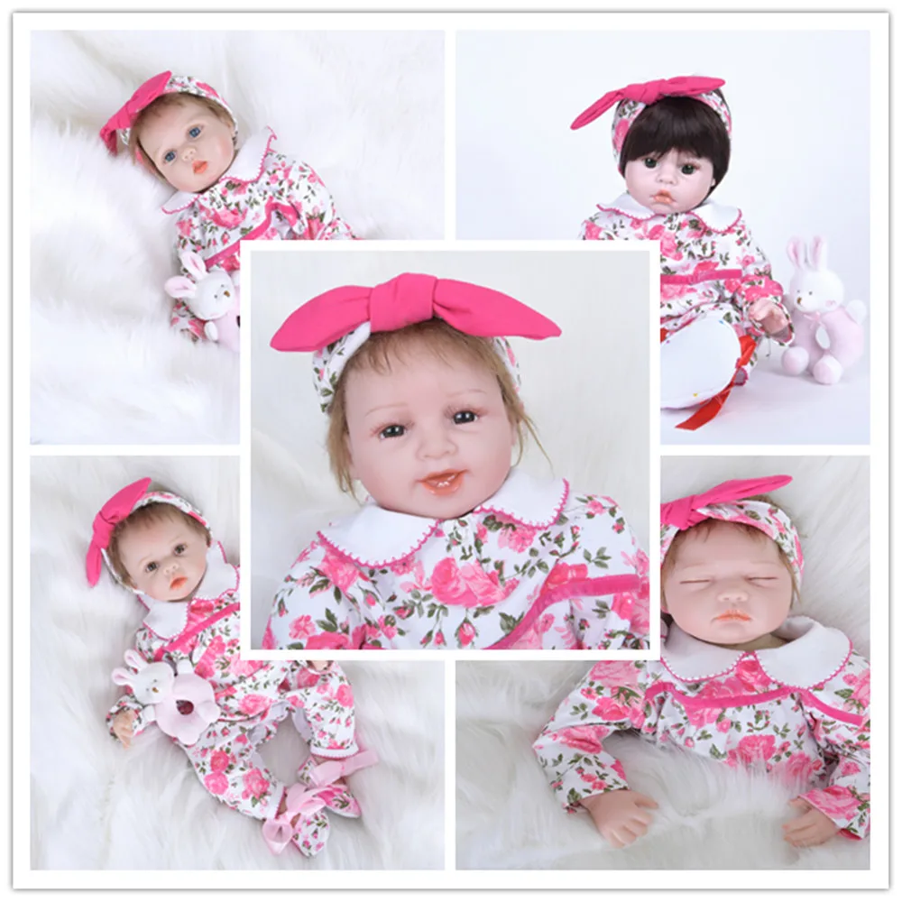 22 дюйма Reborn Baby Doll мягкий силиконовый 55 см живой Boneca коллекционный маленький