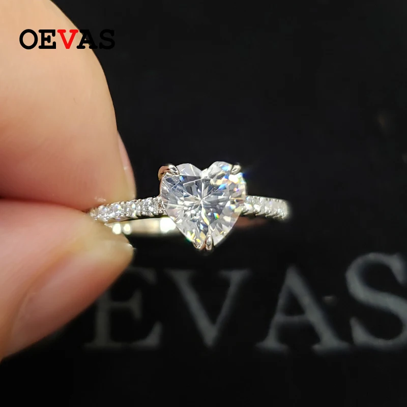 OEVAS 100% Серебро 925 пробы обручальные кольца сверкающие 7*7 мм высокоуглеродистые