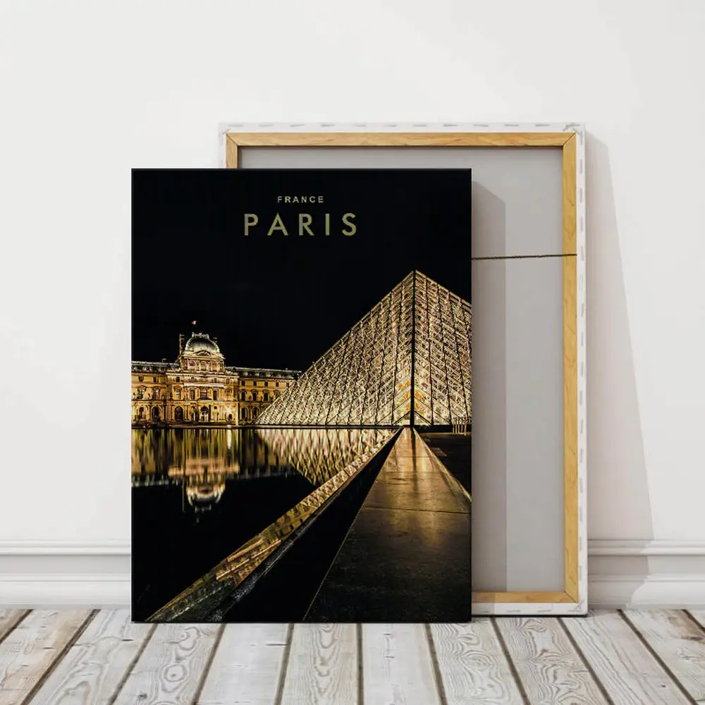 Картина Лувр Париж красочная на холсте современный домашний декор комнаты -