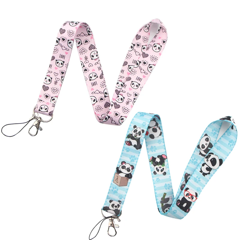 

Cute panda Classical Style Lanyard keys The 90s Phone Working Badge Holder Neck Straps With Phone Hang Ropes webbings ribbons