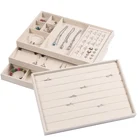 Замшевая Вельветовая шкатулка для украшений, подставка для хранения колец, серег, ожерелий и держатель, браслеты