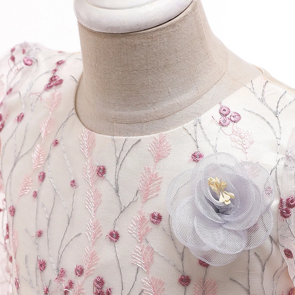 Детское платье с длинным рукавом цветочной пачкой |