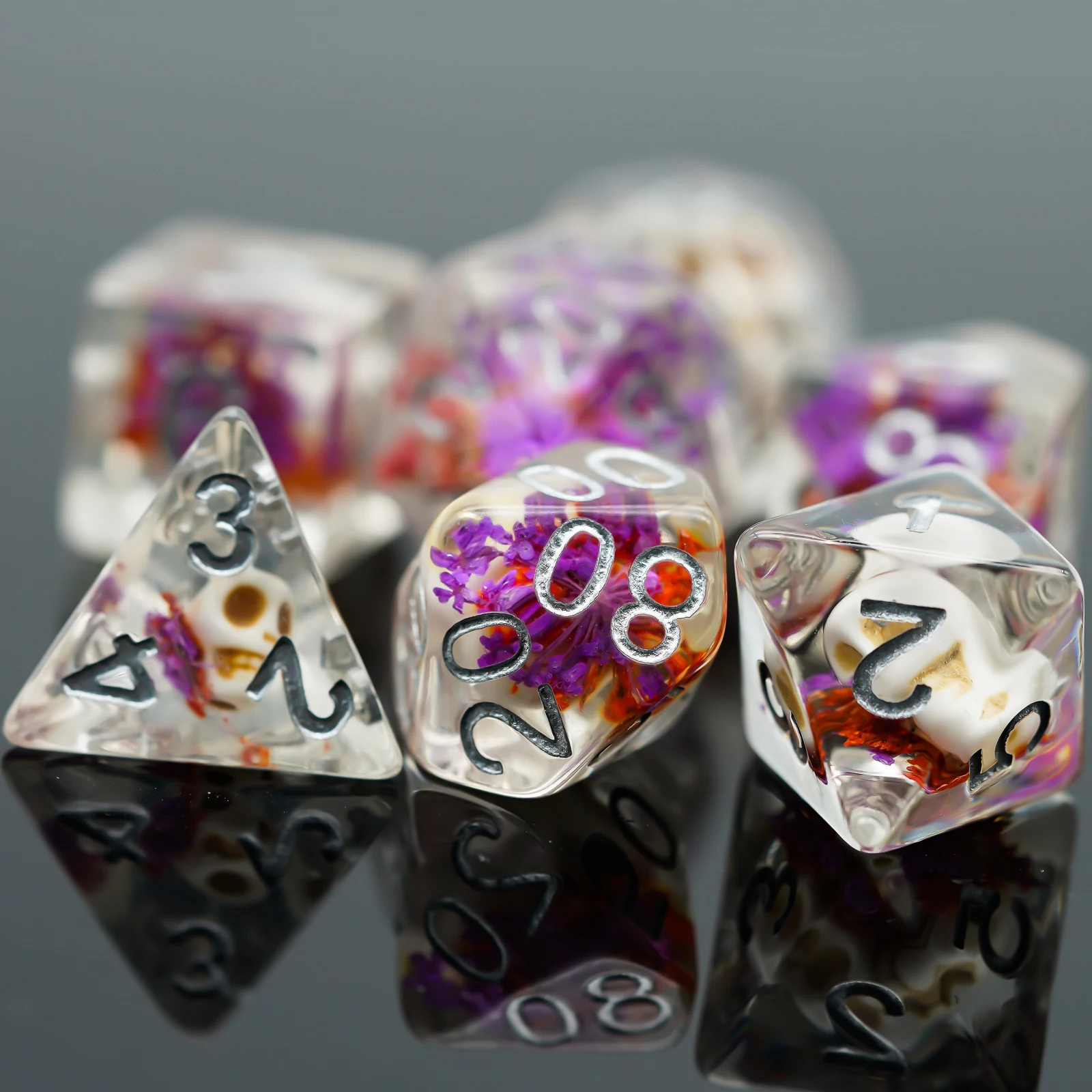 7 шт./компл. череп постельные принадлежности с цветком комплект игральные кости DND