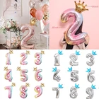 2 шт., фольгированные шары с цифрами, 32 дюйма