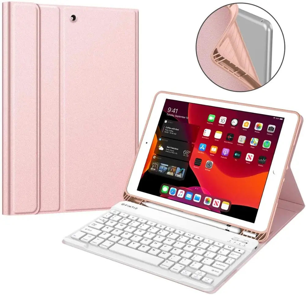 Чехол для iPad 10 2 2019 с клавиатурой и держателем карандашей беспроводная Съемная