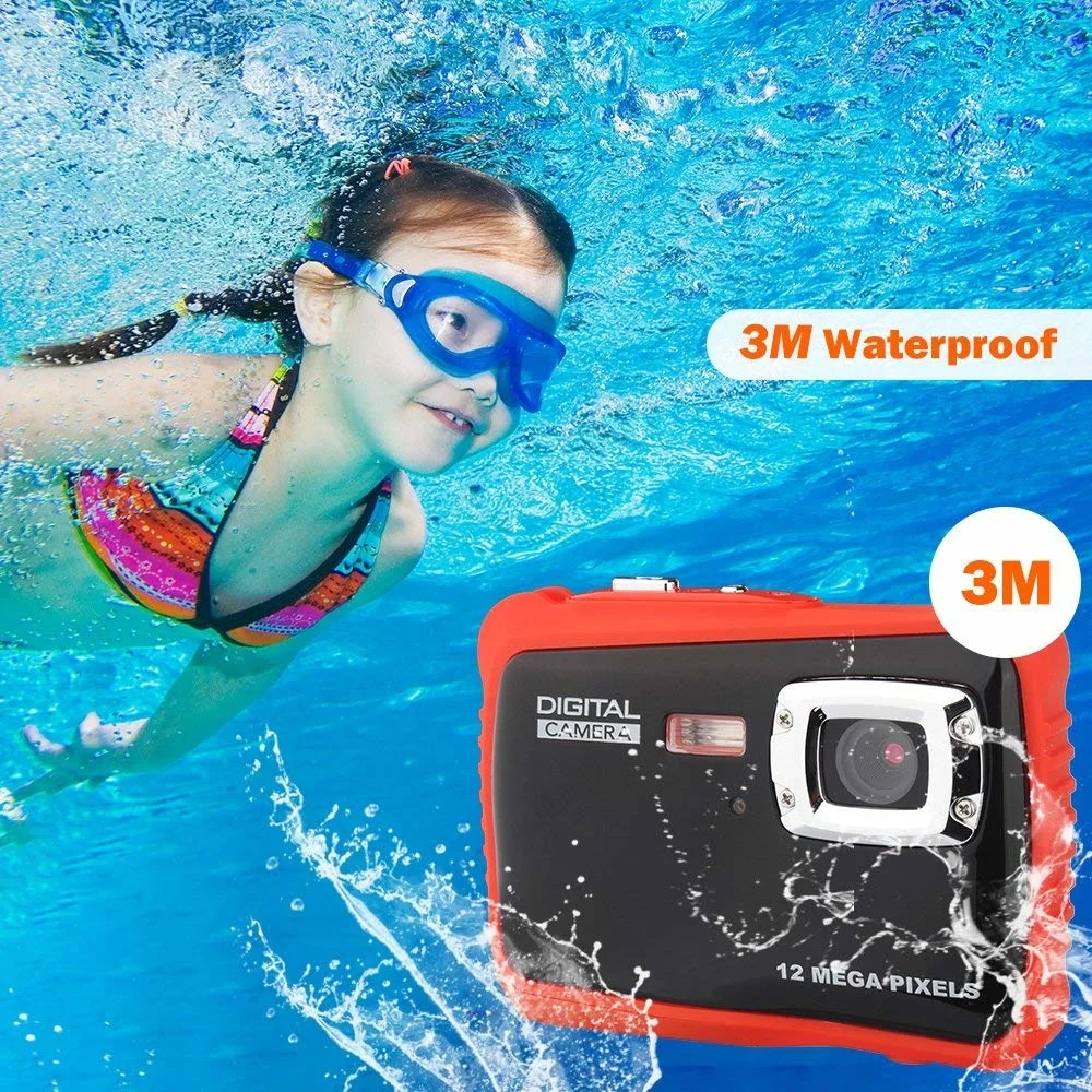 للبيع أطفال كاميرا مقاوم للماء الرقمية الرياضة عمل كاميرا تحت الماء الأطفال للصدمات كاميرا للمياه الرياضة بنين بنات هدية HD