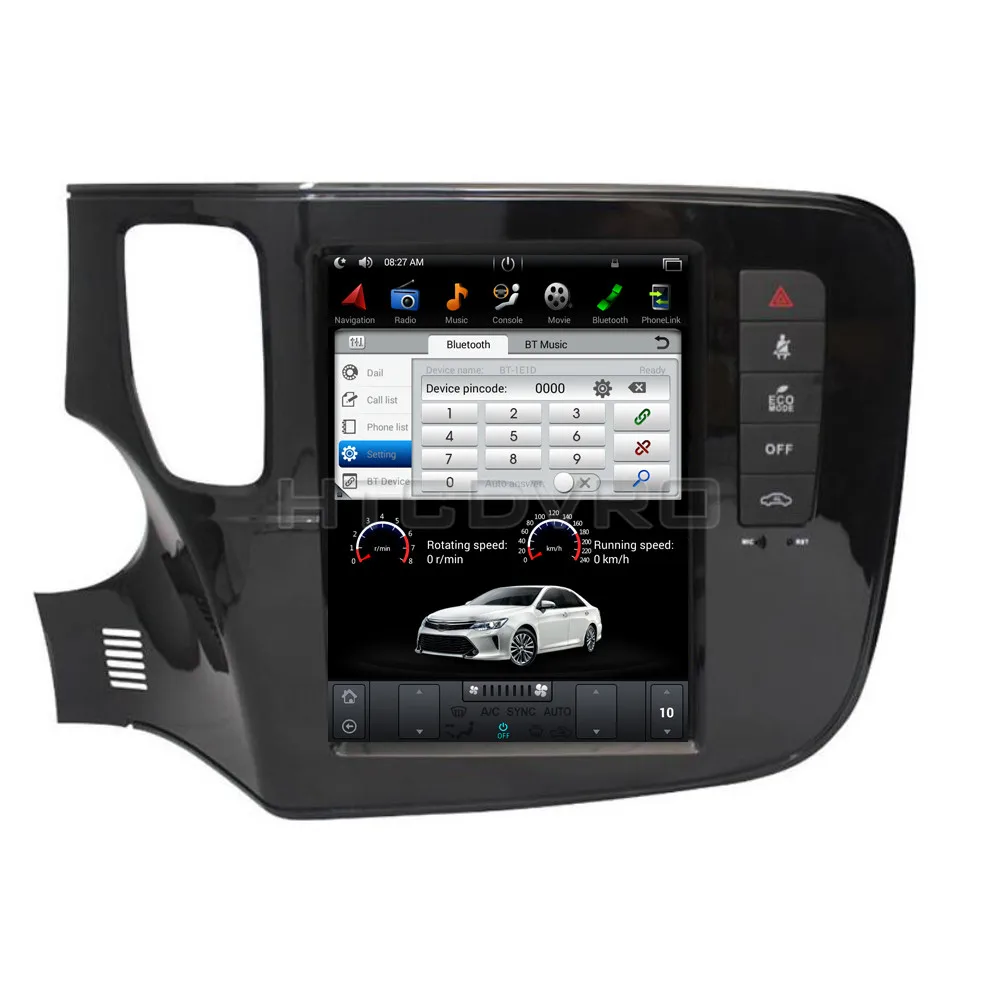 YMODVHT 10 4 дюйма Telsa стиль вертикальный экран четырехъядерный Android 7 1 2 ГБ