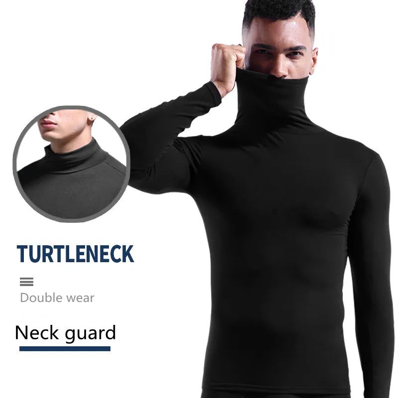 Зимнее мужское термобелье с высоким воротником Rashguard нижнее белье первого слоя