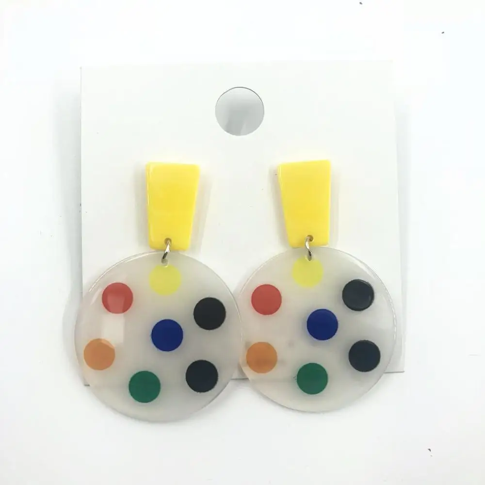 Женские Геометрические свисающие серьги летние в виде цветков лимона вечерние