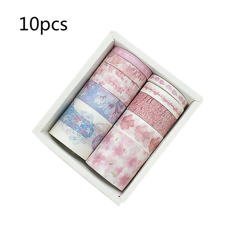 cherry blossoms 10 шт./упак. Васи Маскировочная лента Набор лома бумаги Маскировочная лента клейкая лента Дневник Блокнот Альбом DIY ремесла - Цвет: cherry blossoms