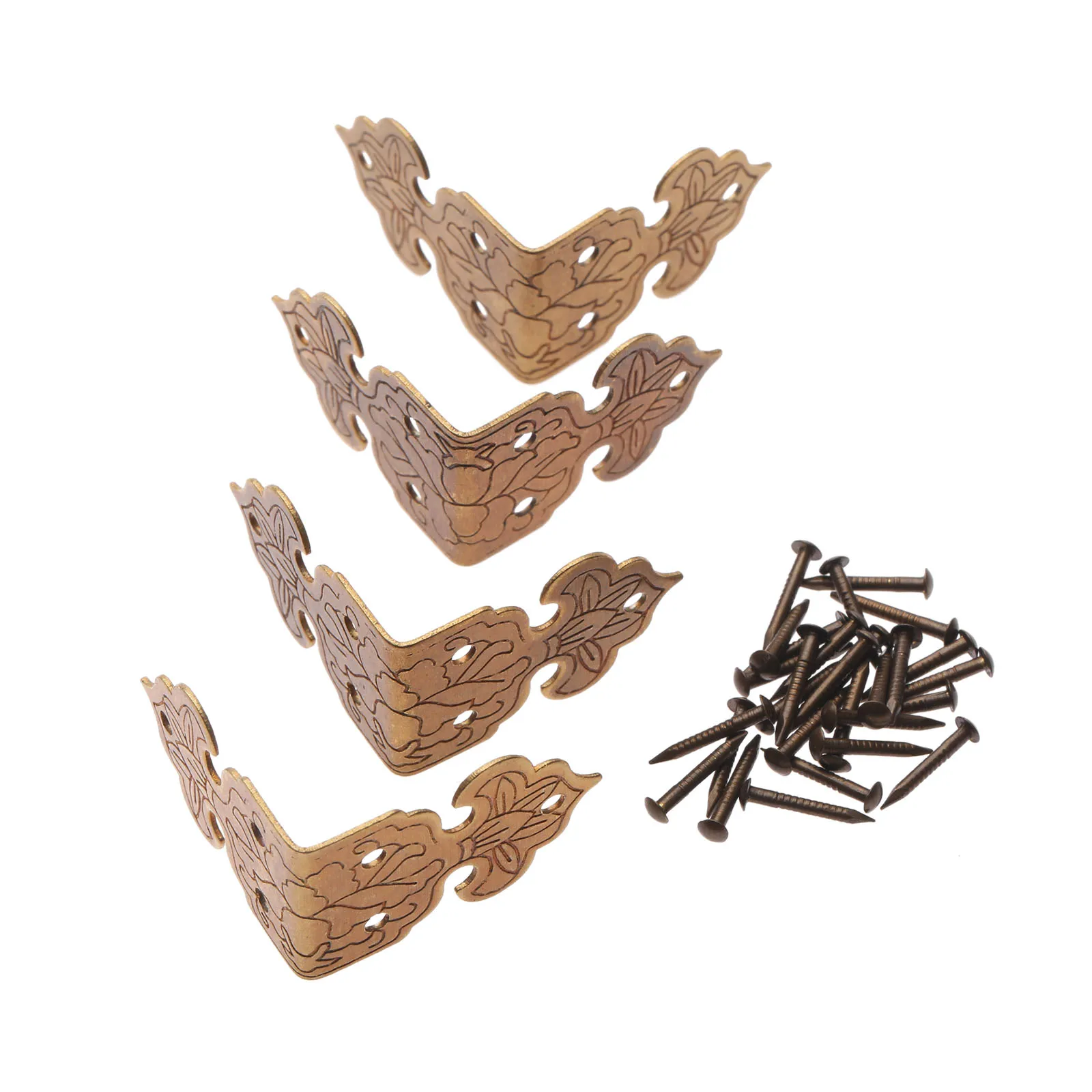 DRELD 4 шт. латунные деревянные ножки для ящика ножкой Угловой протектор китайский