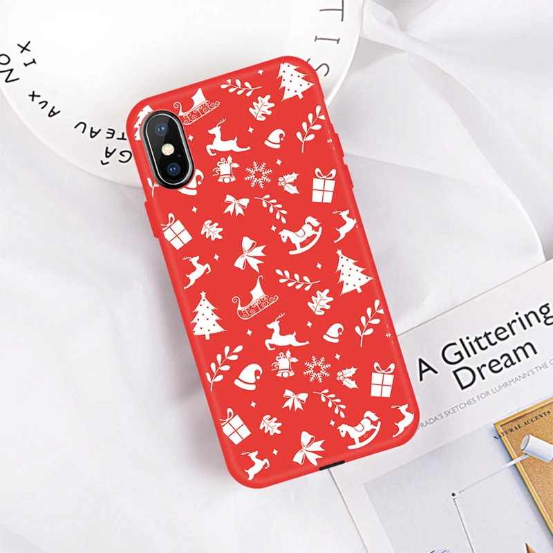 Прозрачный противоударный чехол для телефона iPhone 11 Pro Max X XR XS MAX Рождественская