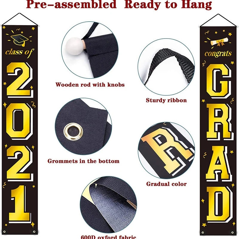 

2021 Graduation season decorations Couplet Banners Party Hanging Flags Porch Sign Outdoor Home Door Wall Graduation Party Decor
