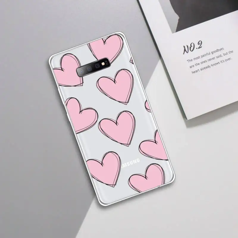 

love pink high quality protective Phone Case Transparent For Samsung Galaxy S A 5 7 8 9 2015 20 edge plus 10 e lite 2019