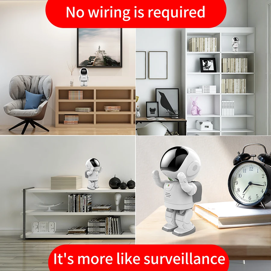 1080p astronaut robot camera ip wifi wireless p2p security surveillance night vision infrared home security robot baby monitor free global shipping